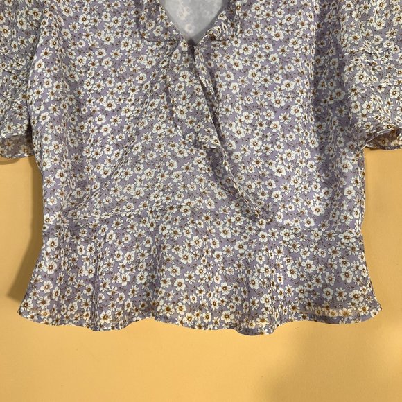 Astr Purple Floral Blouse - Picture 3 of 7